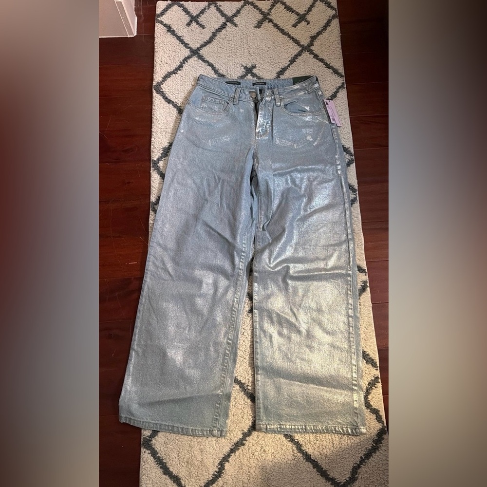 Wild Fable Metallic Silver Jeans 8